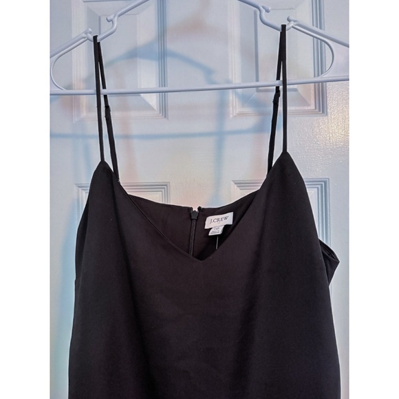 J Crew v neck black satin midi slip dress NWT - Size 10 - Picture 3 of 5